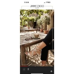 Jimmy Choo Silver Metallic Strappy Sandals